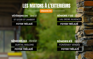 Les matchs du dimanche à l'extérieur