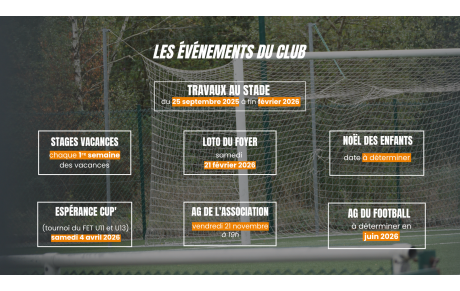 LES ÉVÉNEMENTS DU CLUB