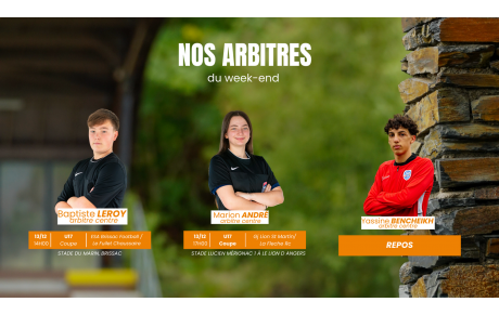Nos arbitres ce week-end
